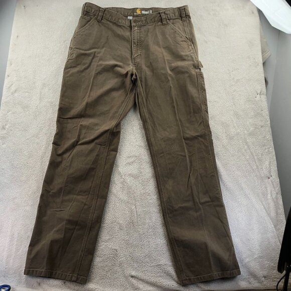 Carhartt Men's Cargo Pants Tag Size 38x34 Relaxed Fit Straight Leg Brown Casual - Picture 13 of 14